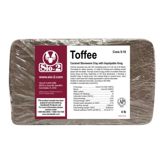 SIO-2® TOFFEE - Caramel Stoneware Clay with Impalpable Grog, 4 lb Sample